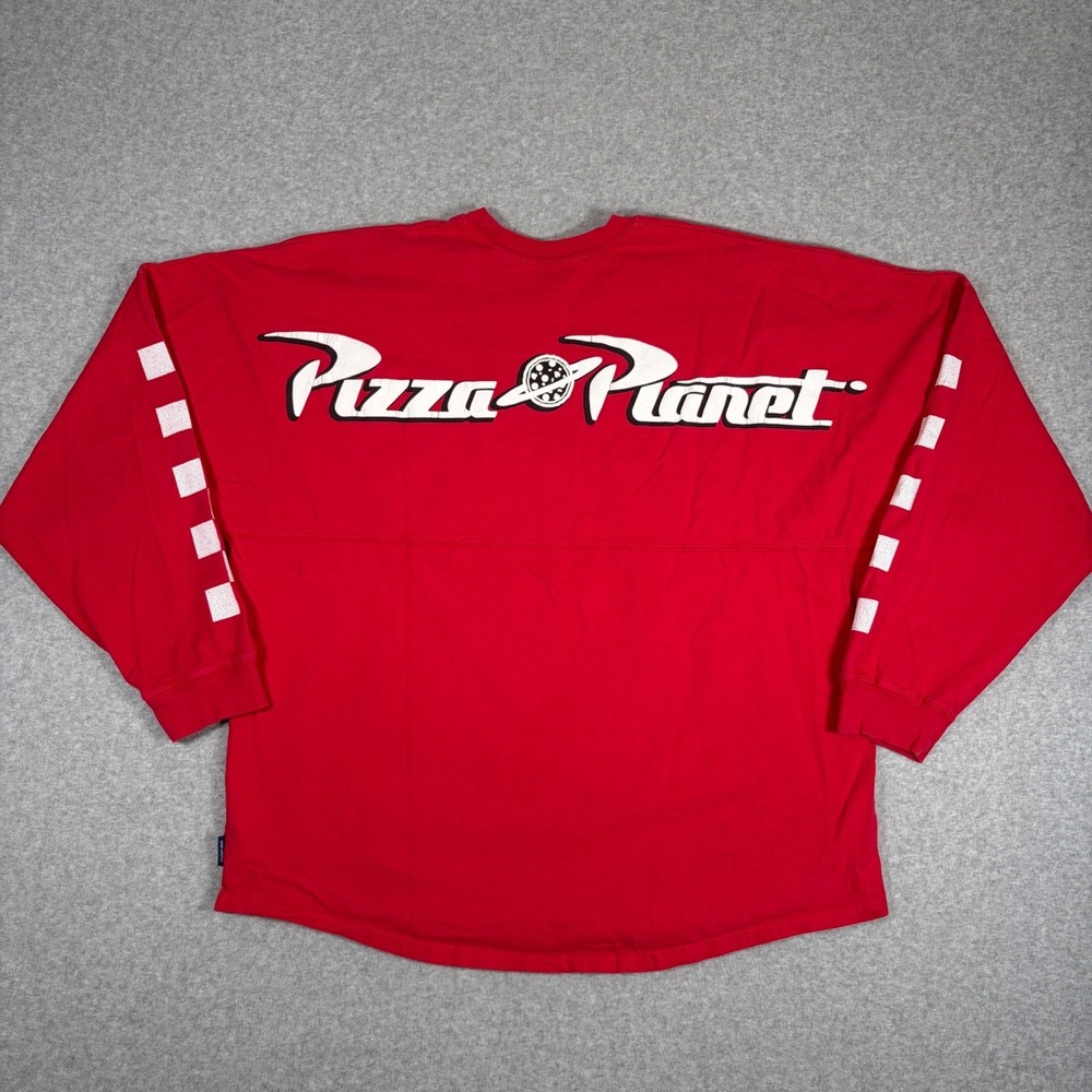 Disney Spirit Jersey Shirt Mens Large Red Toy Story Pizza Planet Long Sleeve
